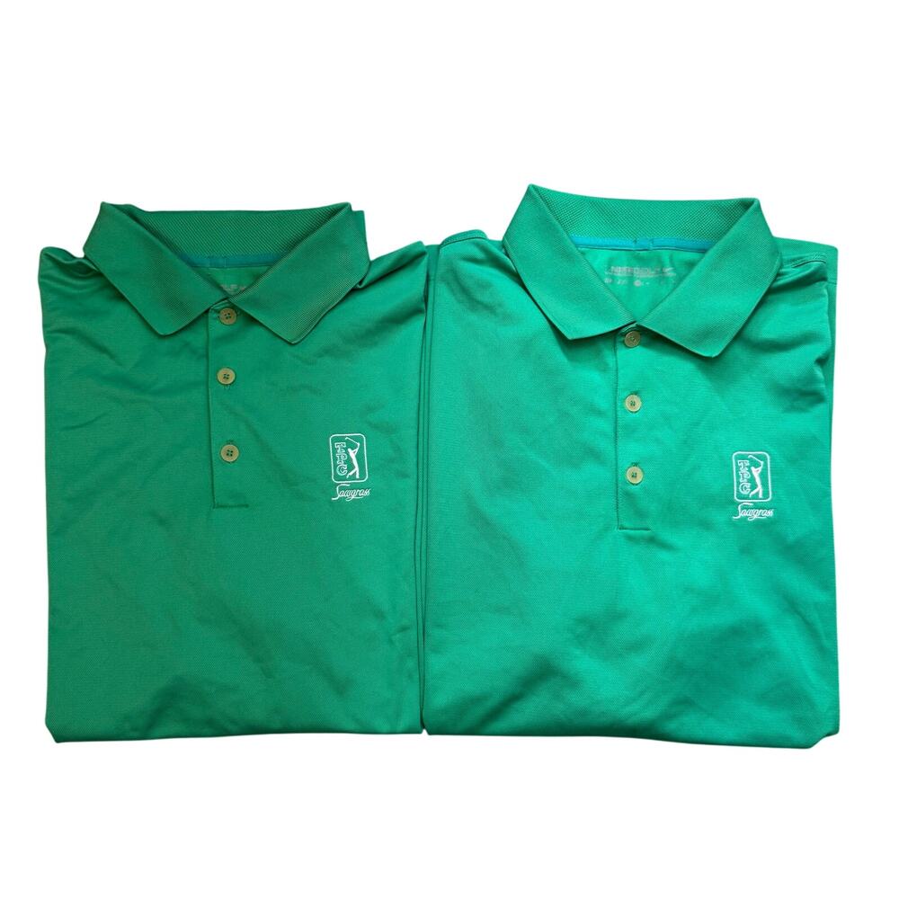 2 Nike Dri Fit The Players Championship Golf Polo Shirts TPC Sawgrass Mens XL